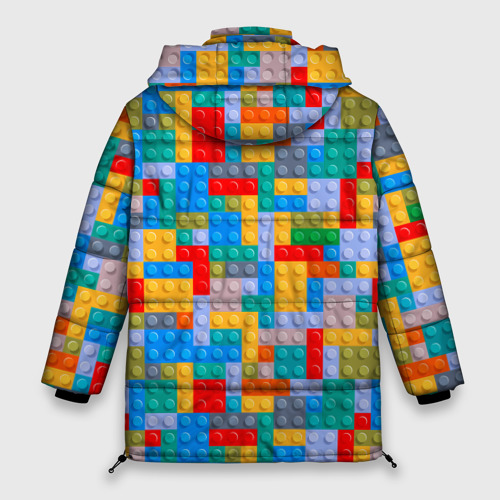 Женская зимняя куртка Oversize Детский конструктор - текстура, цвет черный - фото 2