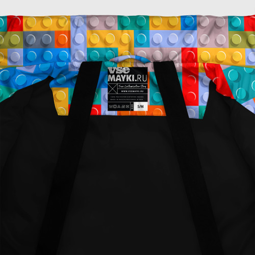 Женская зимняя куртка Oversize Детский конструктор - текстура, цвет черный - фото 7