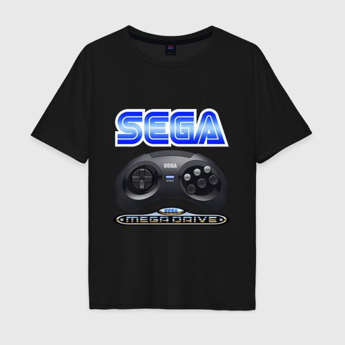 Мужская футболка хлопок Oversize с принтом Sega - mega drive joystick, вид спереди #2