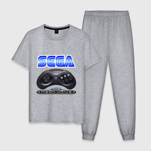 Мужская пижама хлопок Sega - mega Drive joystick, цвет меланж