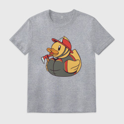 Мужская футболка хлопок Резиновая утка пожарный