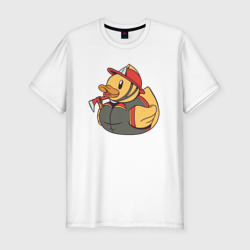 Мужская футболка хлопок Slim Резиновая утка пожарный