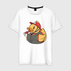Мужская футболка хлопок Резиновая утка пожарный