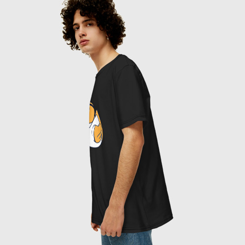 Мужская футболка хлопок Oversize Резиновая утка доктор, цвет черный - фото 5