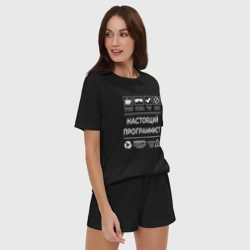 Женская пижама с шортиками хлопок Настояший программист - фото 2