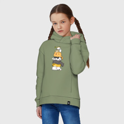 Детское худи Oversize хлопок Пирамидка из  милых аниме котиков - фото 2