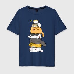 Пирамидка из котиков – Мужская футболка хлопок Oversize с принтом купить со скидкой в -16%