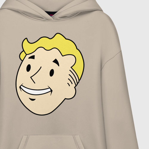 Худи SuperOversize хлопок Vault boy head, цвет миндальный - фото 3