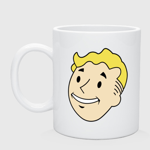 Кружка керамическая Vault boy head, цвет белый