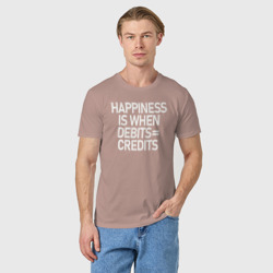 Светящаяся мужская футболка Счастье это когда дебет равно кредит - фото 2