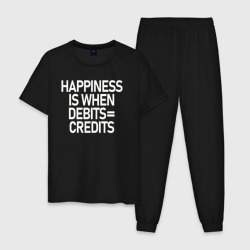 Мужская пижама хлопок Счастье это когда дебет равно кредит