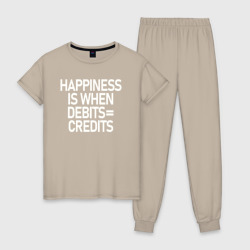 Женская пижама хлопок Счастье это когда дебет равно кредит