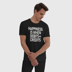 Мужская пижама хлопок Счастье это когда дебет равно кредит - фото 2