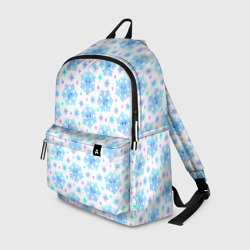 Рюкзак 3D Снежинки с цветными звездами на белом фоне