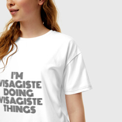 Женская футболка хлопок Oversize I'm visagiste doing visagiste things vintage - фото 2