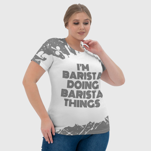 Женская футболка 3D с принтом I'm barista doing barista things vintage, фото #4
