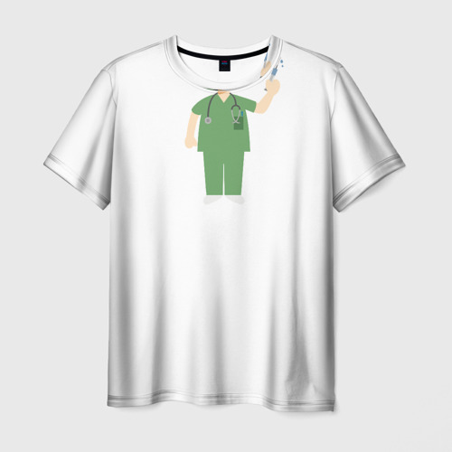 Мужская футболка с принтом Мини медицинский сотрудник, вид спереди №1