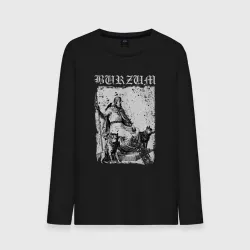 Мужской лонгслив хлопок Burzum скандинавский бог Один с волками и вороном