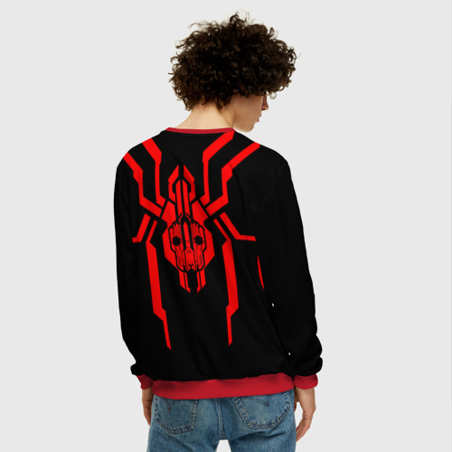 Мужской свитшот 3D Кибер паук с черепом, цвет красный - фото 4