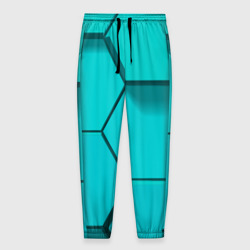 Мужские брюки 3D Большие бирюзовые соты