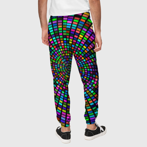 Мужские брюки 3D Цветная спираль - оптическая иллюзия, цвет 3D печать - фото 5