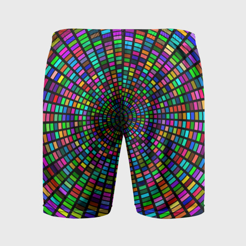 Мужские шорты спортивные Цветная спираль - оптическая иллюзия, цвет 3D печать - фото 2