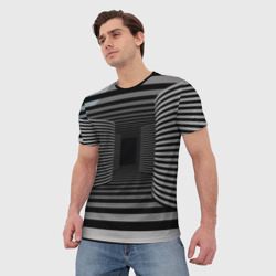 Мужская футболка 3D Коридор - оптическая иллюзия - фото 2
