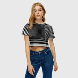 Женская футболка Crop-top 3D Коридор - оптическая иллюзия - фото 2