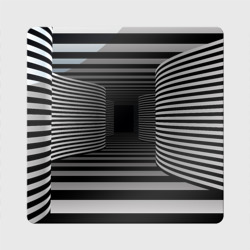 Магнит виниловый Квадрат Коридор - оптическая иллюзия