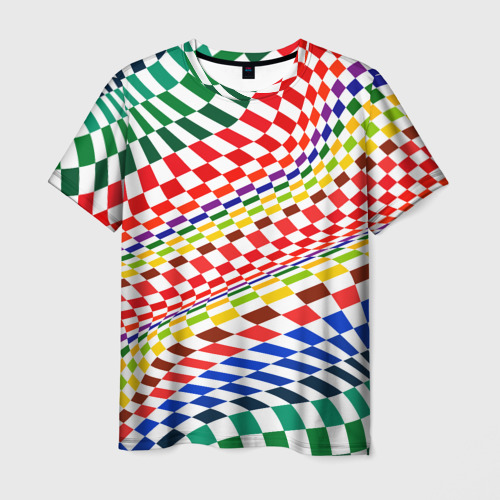 Мужская футболка 3D Разноцветная оптическая иллюзия, цвет 3D печать