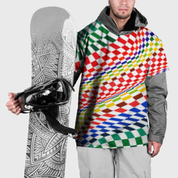 Накидка на куртку 3D Разноцветная оптическая иллюзия