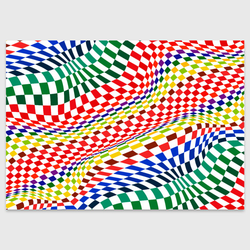 Поздравительная открытка с принтом Разноцветная оптическая иллюзия, вид спереди №1