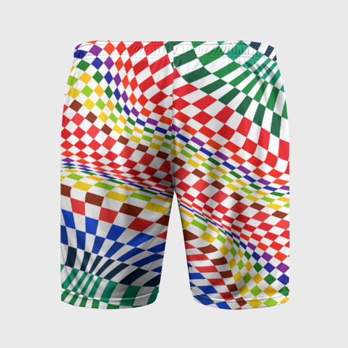 Мужские шорты спортивные Разноцветная оптическая иллюзия, цвет 3D печать - фото 2