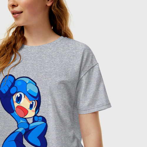 Женская футболка хлопок Oversize с принтом Megaman, фото на моделе #1