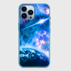 Чехол для iPhone 14 Pro Max Космос - планета и яркая звезда