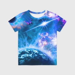 Детская футболка 3D Космос - планета и яркая звезда