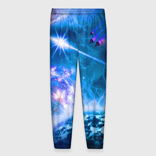 Мужские брюки 3D Космос - планета и яркая звезда, цвет 3D печать - фото 2
