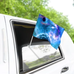 Флаг для автомобиля Космос - планета и яркая звезда - фото 2