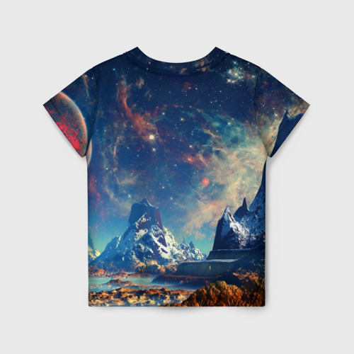Детская футболка 3D Горы и бескрайний космос, цвет 3D печать - фото 2