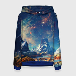 Женская толстовка 3D Горы и бескрайний космос
