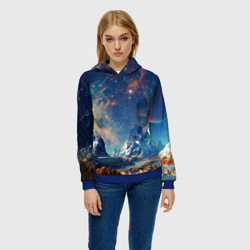 Женская толстовка 3D Горы и бескрайний космос - фото 2