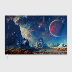 Флаг 3D Горы и бескрайний космос
