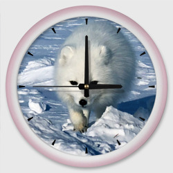 Песец – Настенные часы круглые с принтом купить