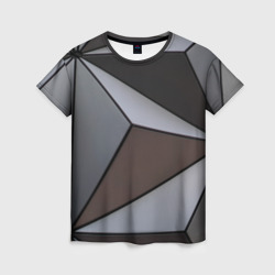 Женская футболка 3D Металлическая геометрическая броня