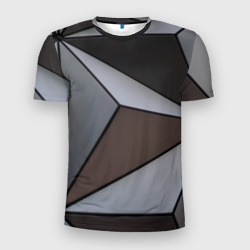 Мужская футболка 3D Slim Металлическая геометрическая броня