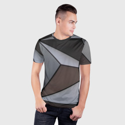 Мужская футболка 3D Slim Металлическая геометрическая броня - фото 2