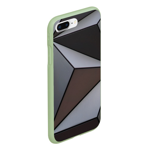 Чехол для iPhone 7Plus/8 Plus матовый Металлическая геометрическая броня, цвет салатовый - фото 3