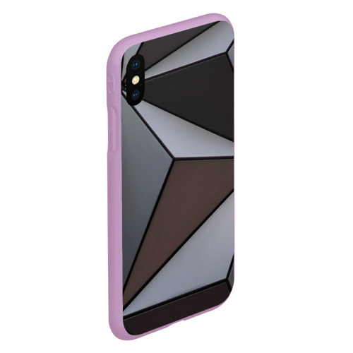 Чехол для iPhone XS Max матовый Металлическая геометрическая броня, цвет сиреневый - фото 3