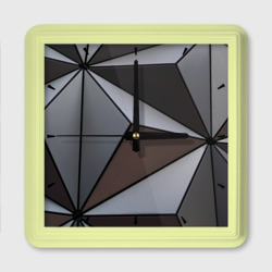 Металлическая геометрическая броня – Настенные часы квадратные с принтом купить