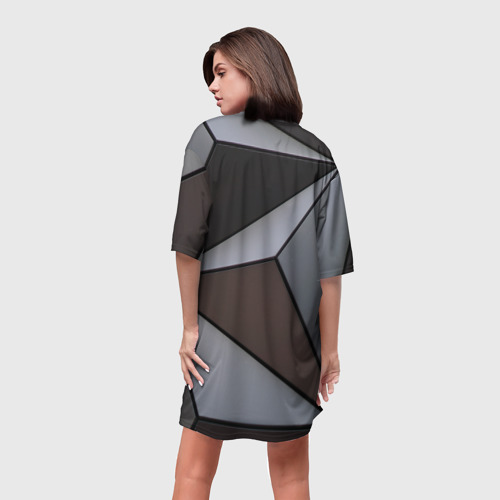 Платье-футболка 3D Металлическая геометрическая броня, цвет 3D печать - фото 4